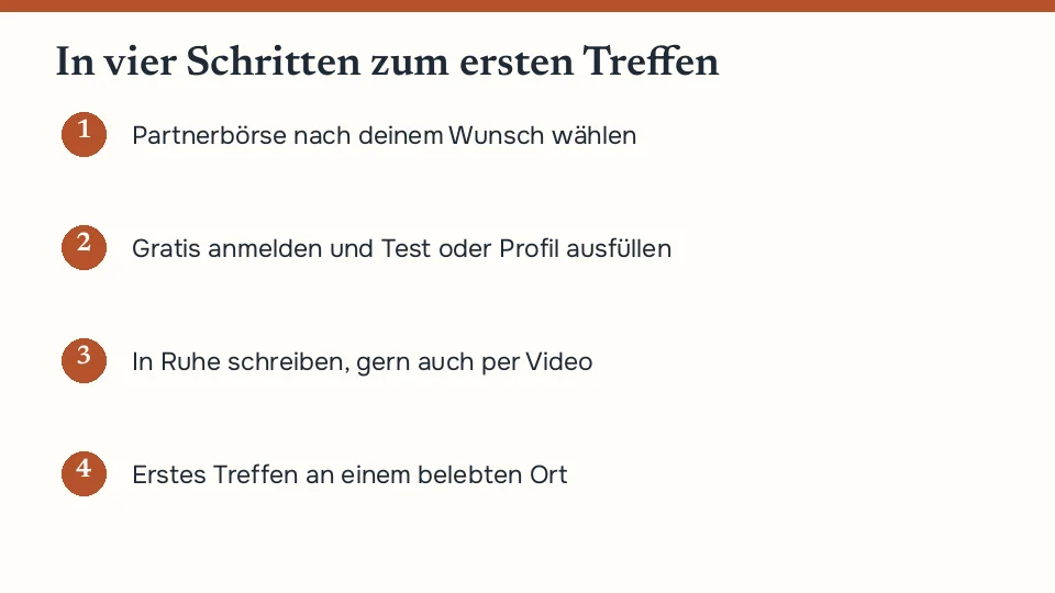 Vier Schritte zur Partnersuche ab 50